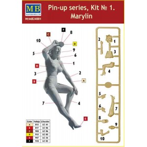 Master Box 24001 1:24 Marylin. Pin-up series, Kit №1 (Мэрилин. Серия пин-ап, «Красотки», набор №1)