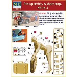 Master Box 24017 1:24 A short stop. Pin-up series Kit 3 («Короткая остановка». Серия пин-ап «Красотки» набор 3)