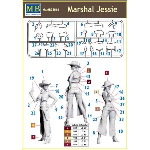 Master Box 24018 1:24 Marshal Jessie. Pin-up series (Пристав Джесси. Серия пин-ап, «Красотки»)